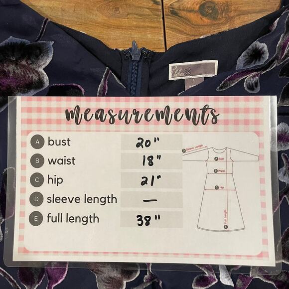 Chelsea28 Burnout Velvet Romantic Floral Dress – Size Large - Picture 16 of 16